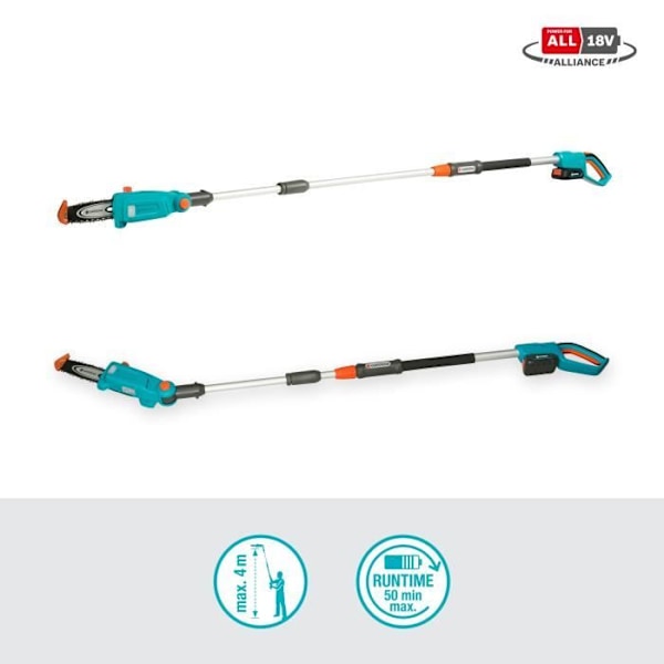 GARDENA batteristångssax - TCS 20/18V P4A - 18V - 42 cm Grå - Svart - Blå
