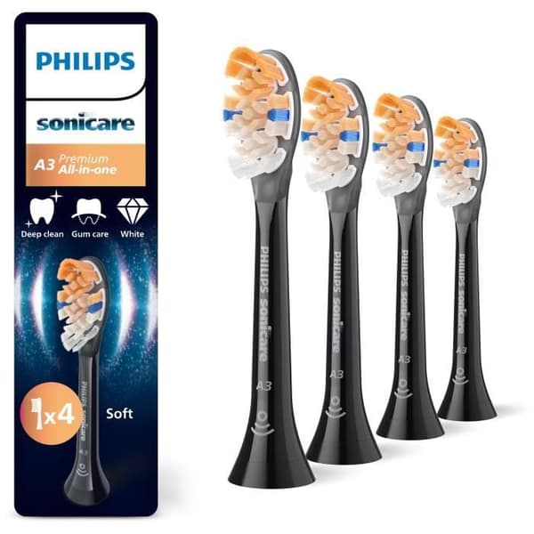 Sæt med 4 børstehoveder - PHILIPS - HX9094/88 - A3 sort Svart
