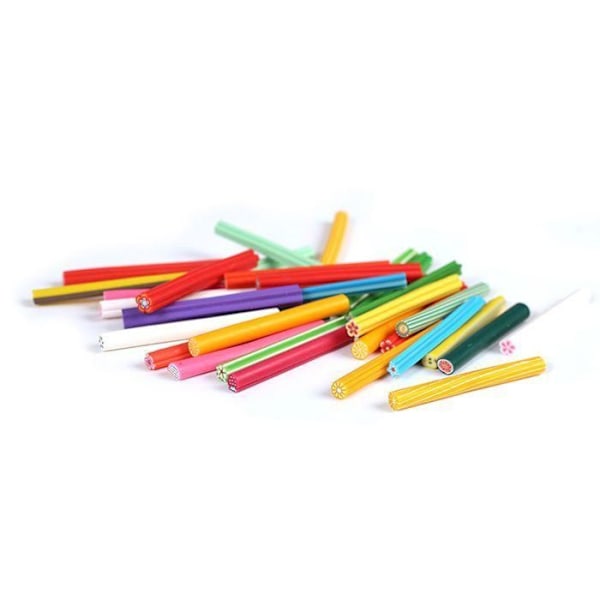20 mini polymer lerrör att skiva 5 x 0,5 cm - Frukter Flerfärgad