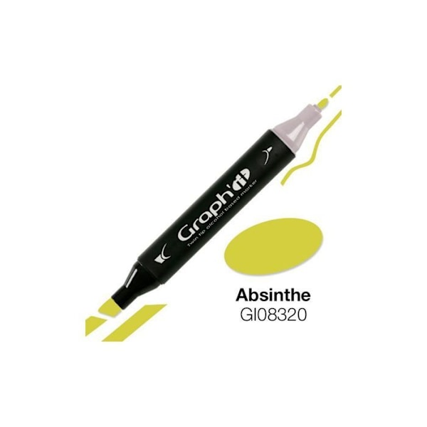 Graph'it 8320 Absynthe alkoholimerkki - GRAPH IT - Kaksoishieno ja leveä viisto kärki - Vihreä Absynth