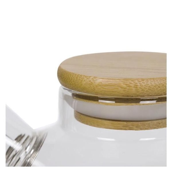 Glas- og bambustea-kande - 1 L Transparent