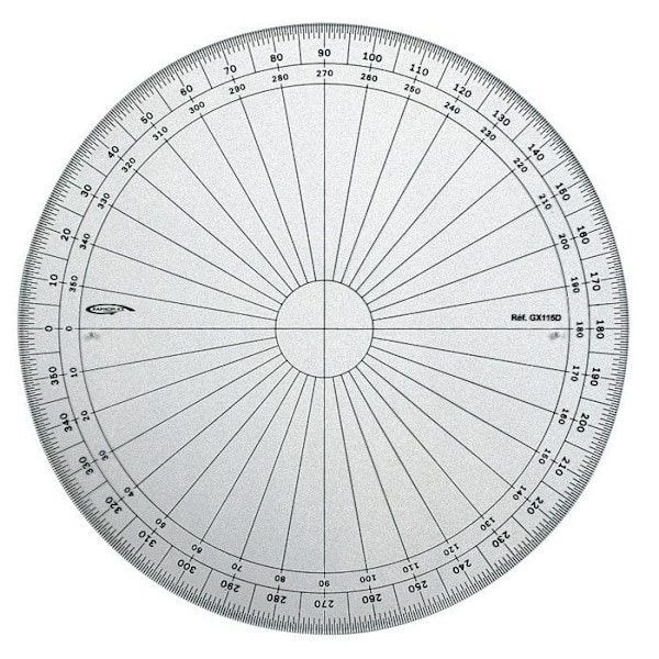 Rapporteur cirkel hela grader Ø 15 cm
