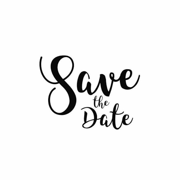 Stämpel "Save the Date", 6x7cm Beige