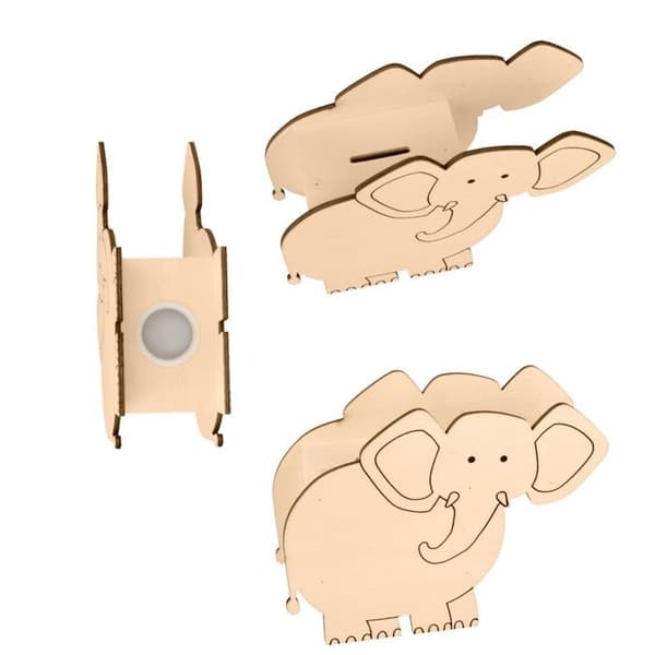 Bogstøtter + elefantsparegris beige