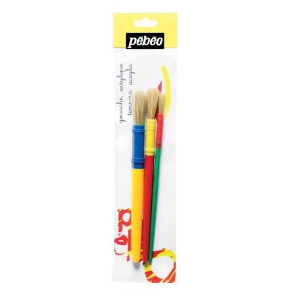 Borstar - Pébéo - Set med 3 - Runda borst - Small, Medium, Large - Idealisk för barn Flerfärgad