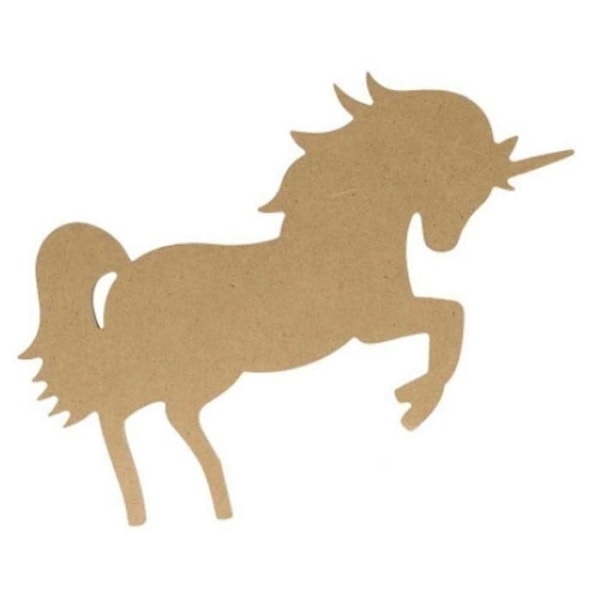 Silhouette af MDF i form af en enhjørning 15cm kastanj