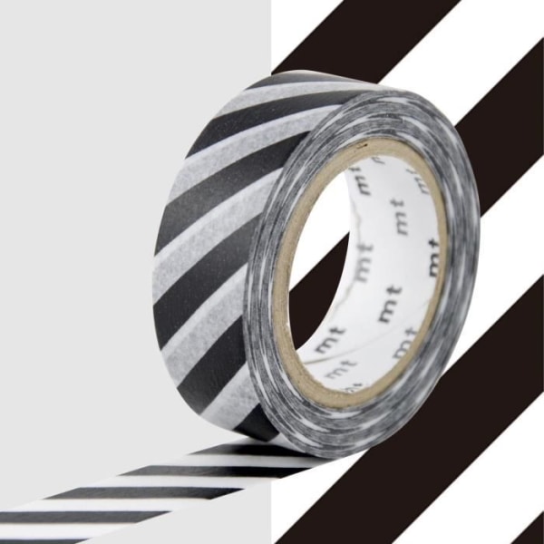 Stribet malertape - Sort - 1,5 cm x 7 m