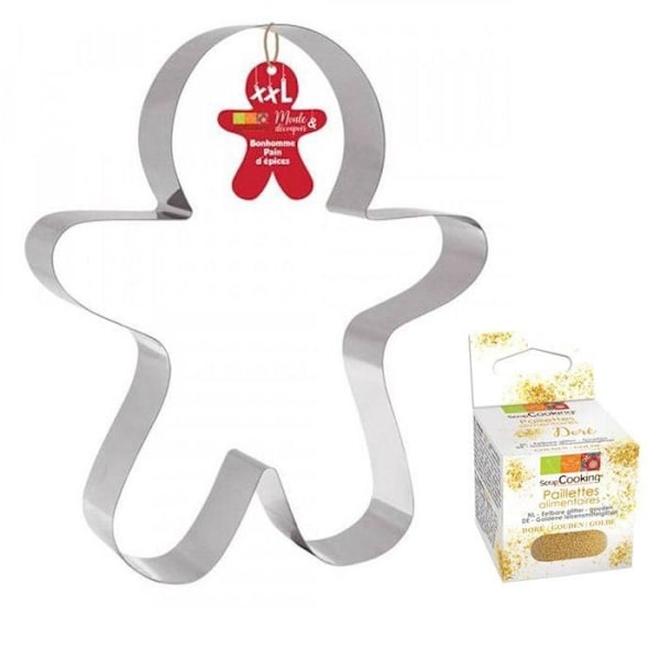 XXL konditori i rostfritt stål Pepparkakor + gyllene flingor