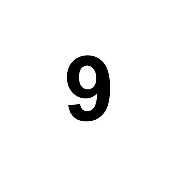 Nummer 9 i MDF træ til dekoration - 8 cm brun