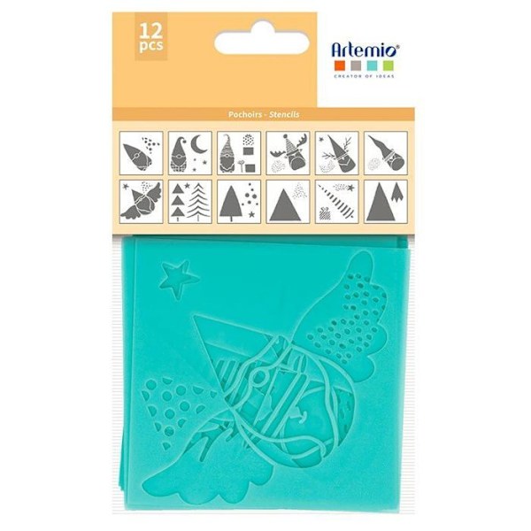 12 joulustensiiliä 9 x 9 cm Blå
