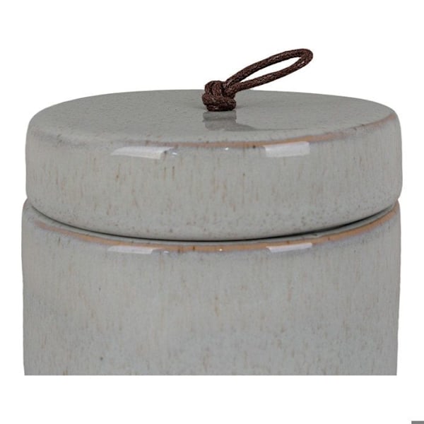 Harmaa pyöreä keraaminen ruukku kannella Ø 10,5 x 10 cm Grå