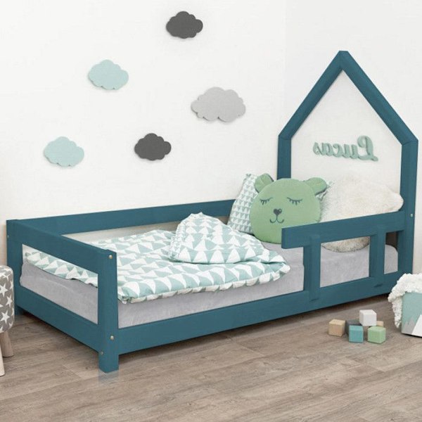 Lit cabane enfant POPPI 90 x 190 petroliini 1 Grön