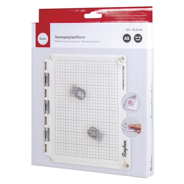 A5-levyn estamperausalustat (23,5 × 20,5 × 1,8 cm) Vit