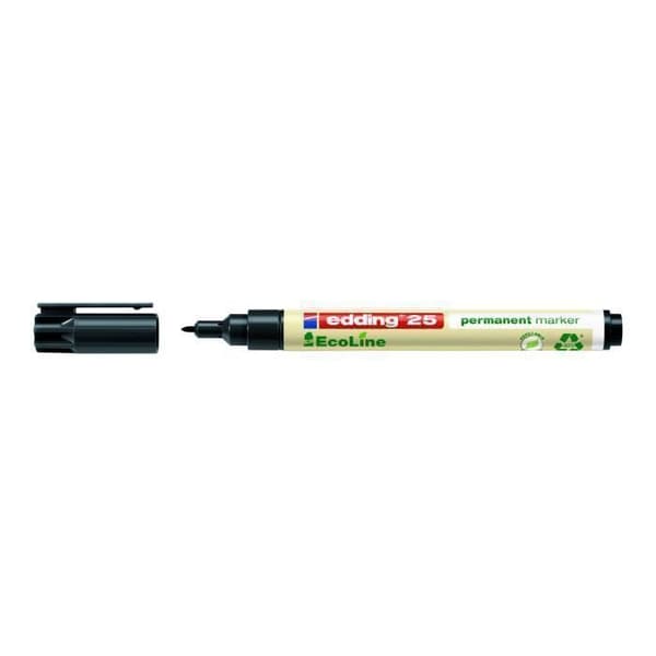 Permanent Marker - edding - EcoLine 25 - Sort - Økologisk - 1 mm