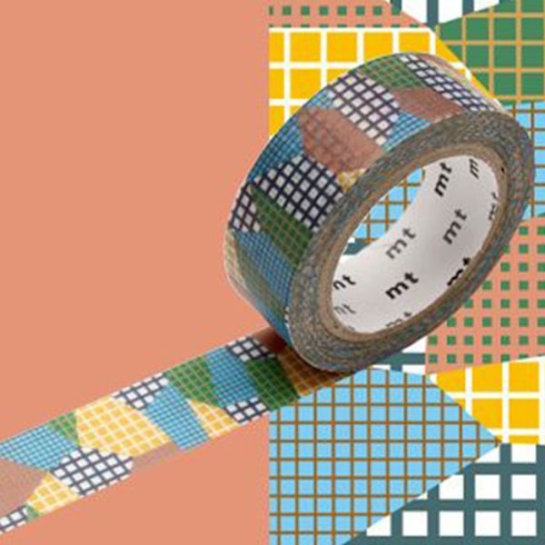 Grid collage maskeringstejp - Flerfärgad - 1,5 cm x 7 m Flerfärgad