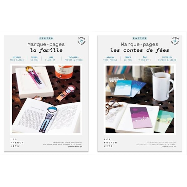 2 tee-se-itse paperilaatikkoa - 12 kirjanmerkkiä Flerfärgad