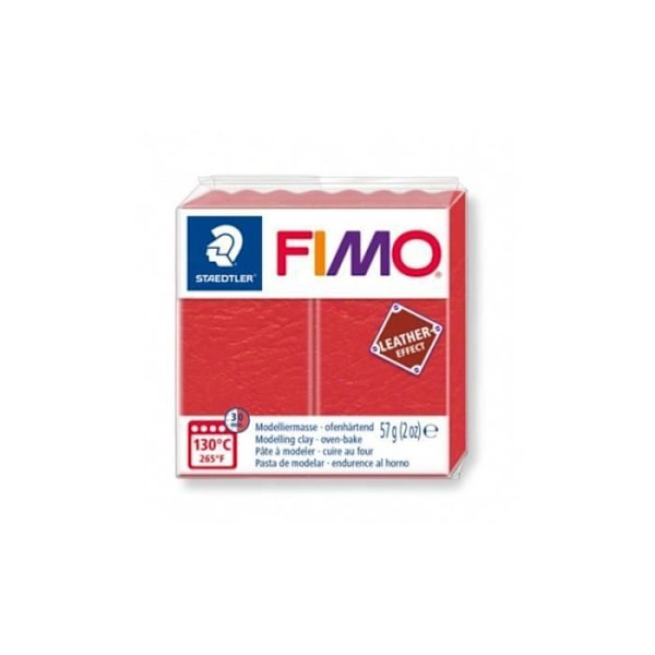 Polymeerisavi - Fimo - Nahkaefekti - Punainen - 57gr - Nahkavaikutelma Röd