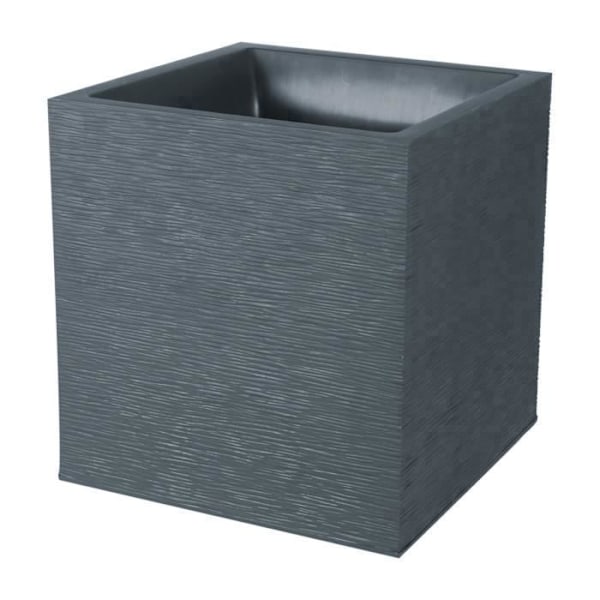 EDA Graphit fyrkantig kruka - 39 x 39 x 43 cm - 31 L - Antracitgrå Antracit geis