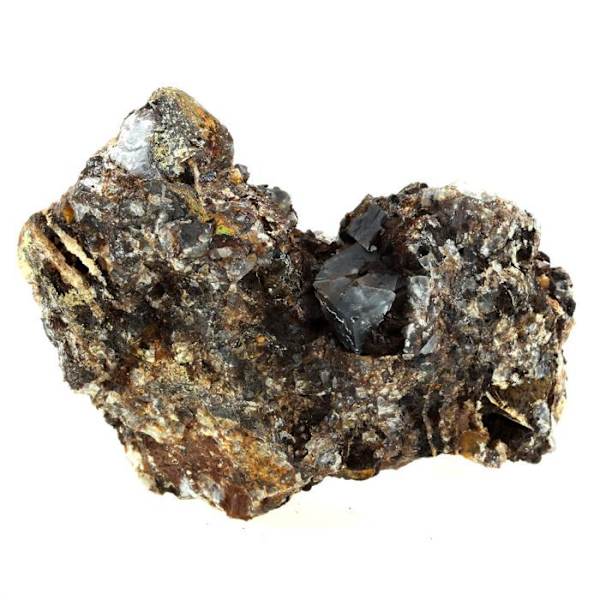 Sten og mineraler. Fluorit + Kvarts + Goethit. 3951,5 ct. La Boule, Le Kaymar, Aveyron, Frankrig.