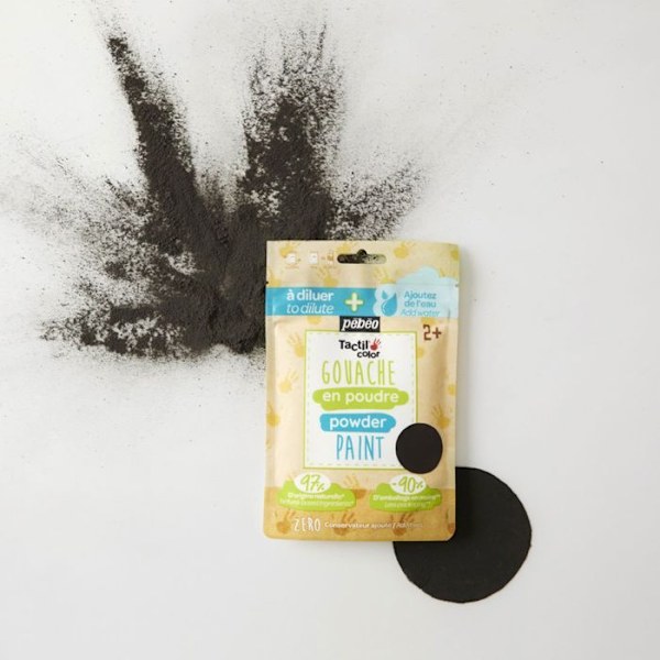 Gouache pulverpose 100g Sort Svart