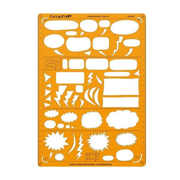 Görmall för ritning - Graph'It - Modell A - A4-format - 25 varierade bubblor - Mixing Orange