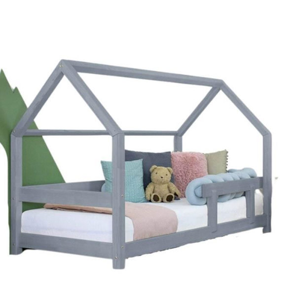 Lit cabane - Benlemi - TERY - Harmaa - 90x200cm - Massiivipuu - 1 paikka grå