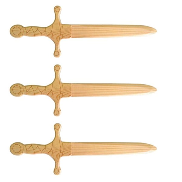 3 piratdolkar i trä för att dekorera 25 cm Beige