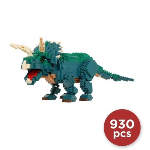 Figurine i mursten - BANDAI - NANOBLOCK - Triceratops Deluxe - 930 dele