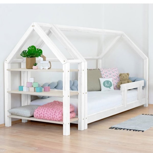 Valoisa mökki hyllyllä 90 x 180 valkoinen ja luonnollinen Vit