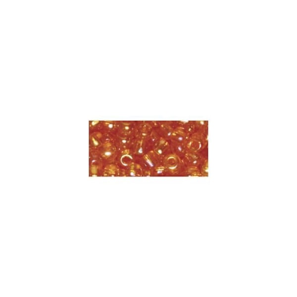 Rocailles a.garnit.argent+Regnbue, ø 4mm, gul mandarin, kasse 17 g