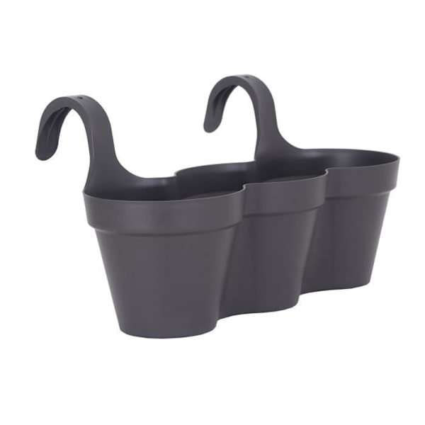 ARTEVASI Blomkruka för balkong Capri Individ - 30,5 x 54 x H 28 cm - 11 L - Antracitgrå Kolgrå