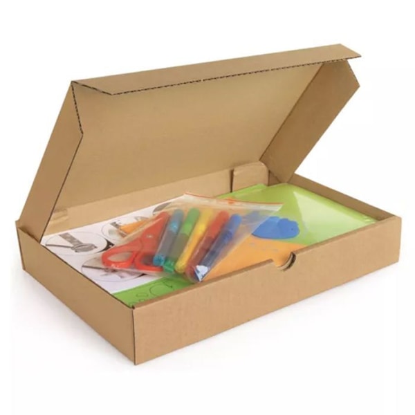 Platt förpackningspapp 46 x 36 x 5 cm - Enkel korrugering kastanj