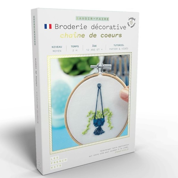 French Kits -ompelu- ja kirjontasarja - Sydänketju - Keskitaso - 7 osaa Flerfärgad