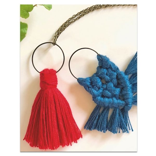 French Kits Sy Kit - Knots & Pompom - Medium Level - 6 stycken - Blå Flerfärgad