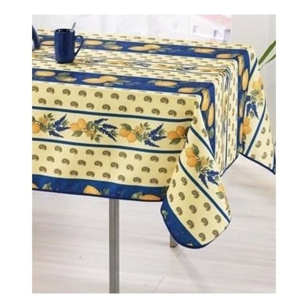 Nappes Provençales - PROMO LINGE - Citron - Polyester - 300 x 150 cm - blå blå