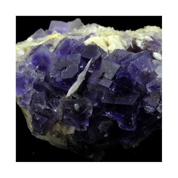 Kivet ja mineraalit. Fluoriitti + bariitti + kvartsi. 427,0 senttiä. La Cabaña, Berbes, Asturias, Espanja.