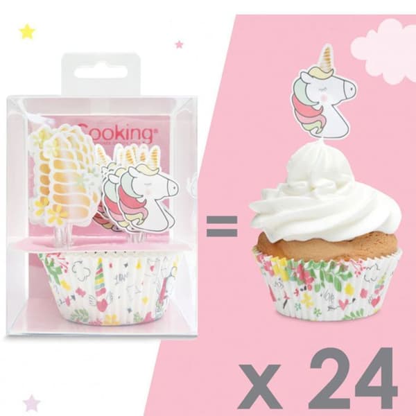 24 æsker + 24 “Unicorn” kage toppers