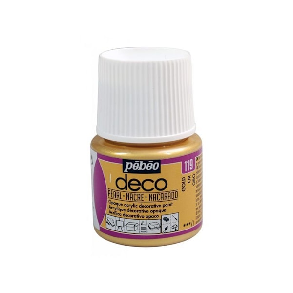 Maling - PEBEO - Guld-perlemor - 45 ml - Mat - Uigennemsigtig Guld