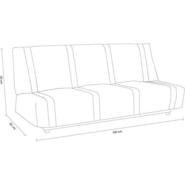 3-istuttava vuodesohva - antrasiitti - Nykyaikainen tyyli - P 193 x S 92 cm - LENA Antracit