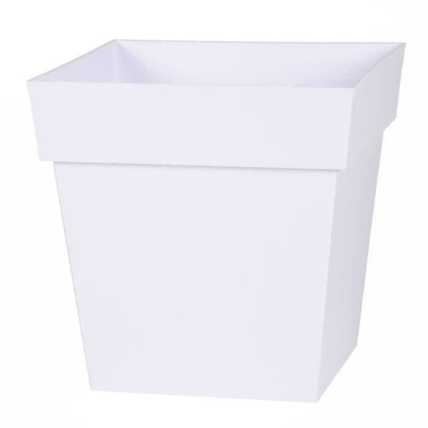 EDA Pot de fleur carré Toscane - 32 x 32 x H 32 cm - 22 L - Blanc Vit