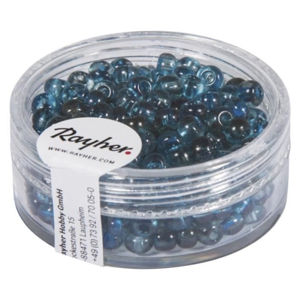 Fröpärlor, ø 4 mm, Two Tone, duvblå, låda 17 g