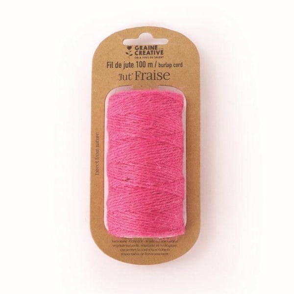 Juuttilankakela - Vaaleanpunainen - 100 m x 2 mm Rosa