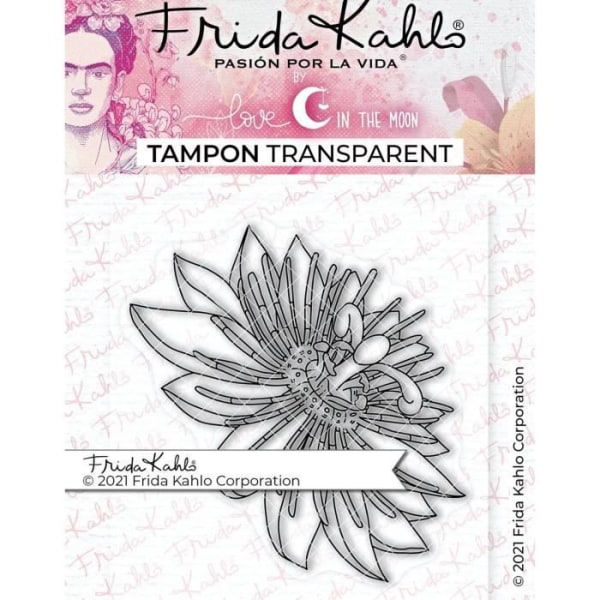 Transparent stämpel - Passionsblomma - FRIDA KAHLO - 9,5 x 6,5 cm - Vit - Vuxen - Blandat