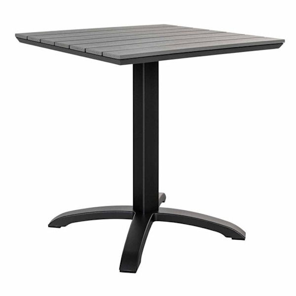 Firkantet havebord 70 cm + 2 lænestole Svart