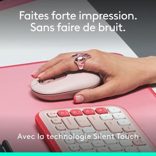 Mus - Trådløs - Logitech - Pop Mouse - Pink