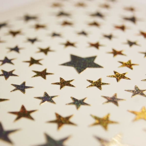 Guld och silver holografiska stjärnor klistermärken
