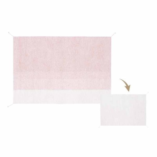 Vändbar bomullsmatta för barn - rosa - 140 x 200 cm