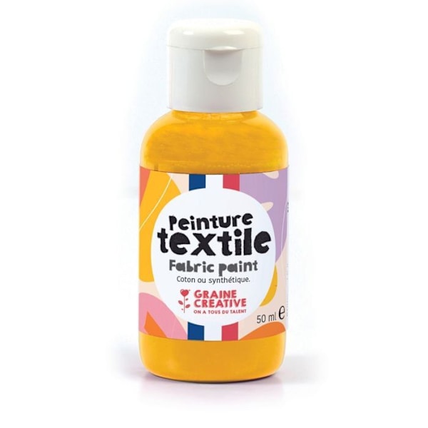Tekstilmaling 50 ml - gyldengul Gul