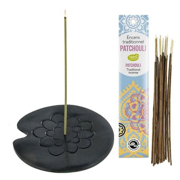 Lotus røgelsesholder + indisk Patchouli røgelse