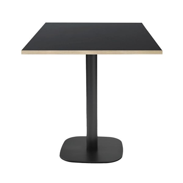 Bord 70 x 70 cm - Rund model, sorte trækanter Svart